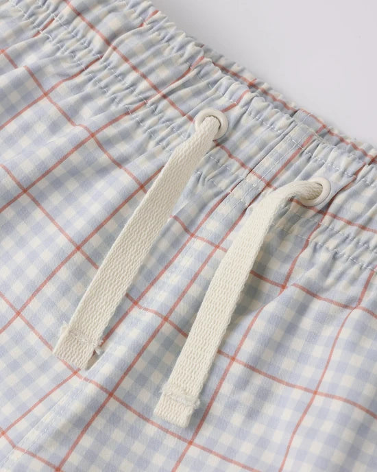 Swim Trunk || Light Blue Plaid