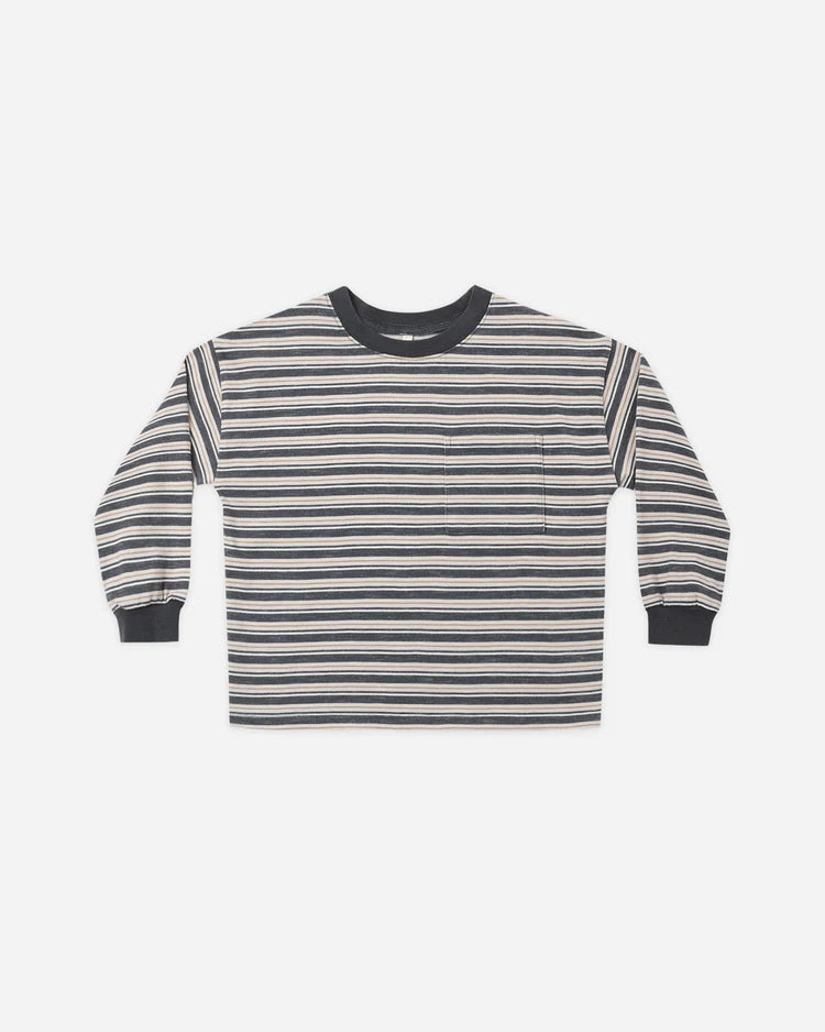 Relaxed Long Sleeve Tee Blue Stripe