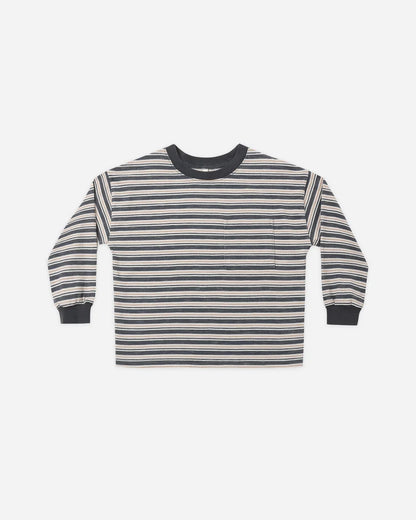 Relaxed Long Sleeve Tee Blue Stripe