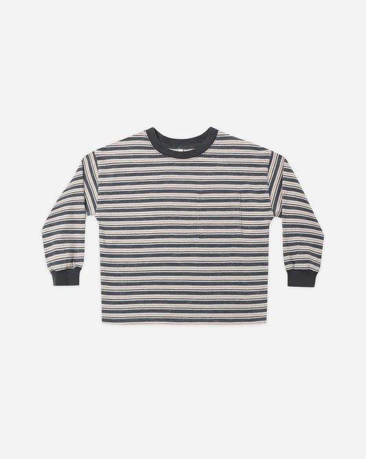Relaxed Long Sleeve Tee Blue Stripe