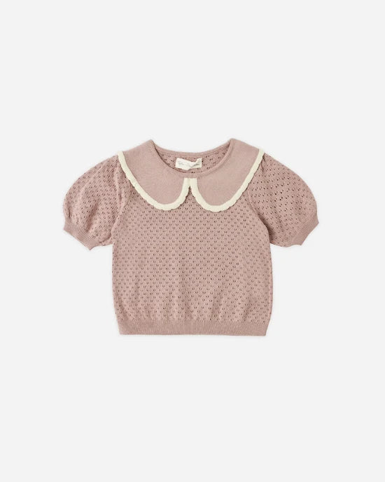 Pointelle Collared Top + Pointelle Knit Pant | Rosewood