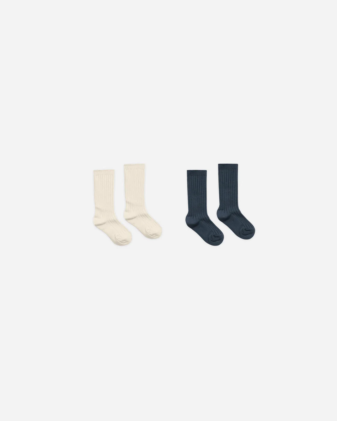 Ribbed Socks | Natural, Navy