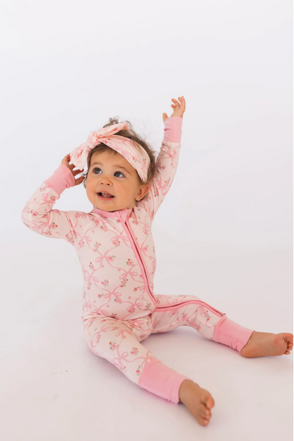 Rosie Bow Zipper Romper