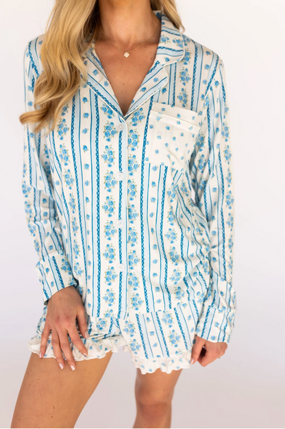 Forever Blooming Women's Long Sleeve Short Set