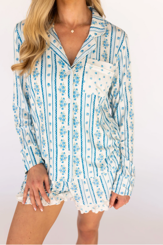 Forever Blooming Women's Long Sleeve Short Set