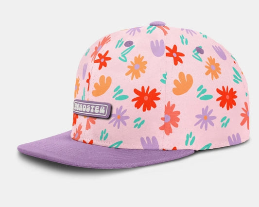Painted Flowers Snapback - Powder Pink