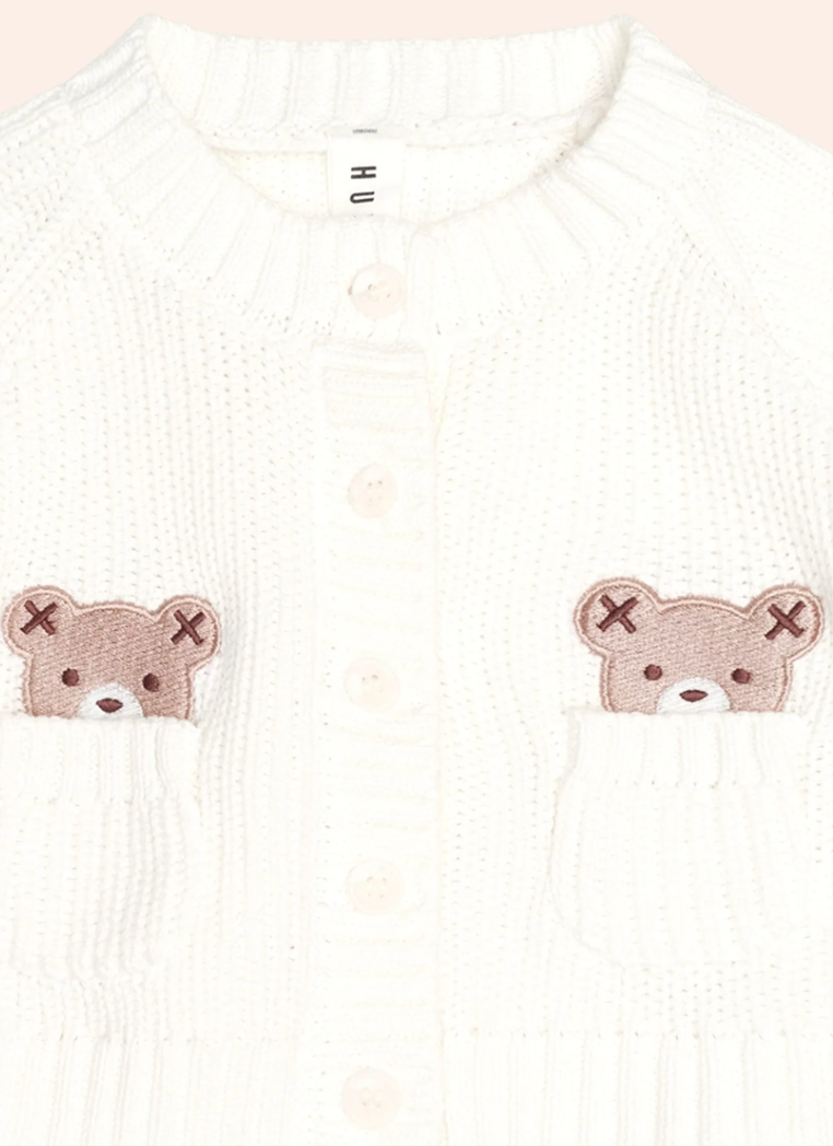 Newborn Peekaboo Hux Cardi | Almond Milk