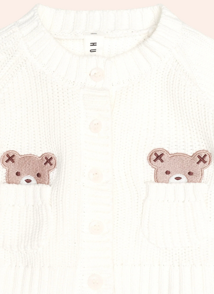 Newborn Peekaboo Hux Cardi | Almond Milk