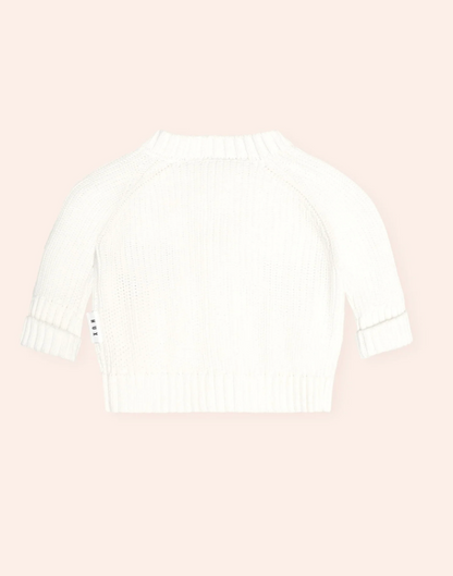 Newborn Peekaboo Hux Cardi | Almond Milk
