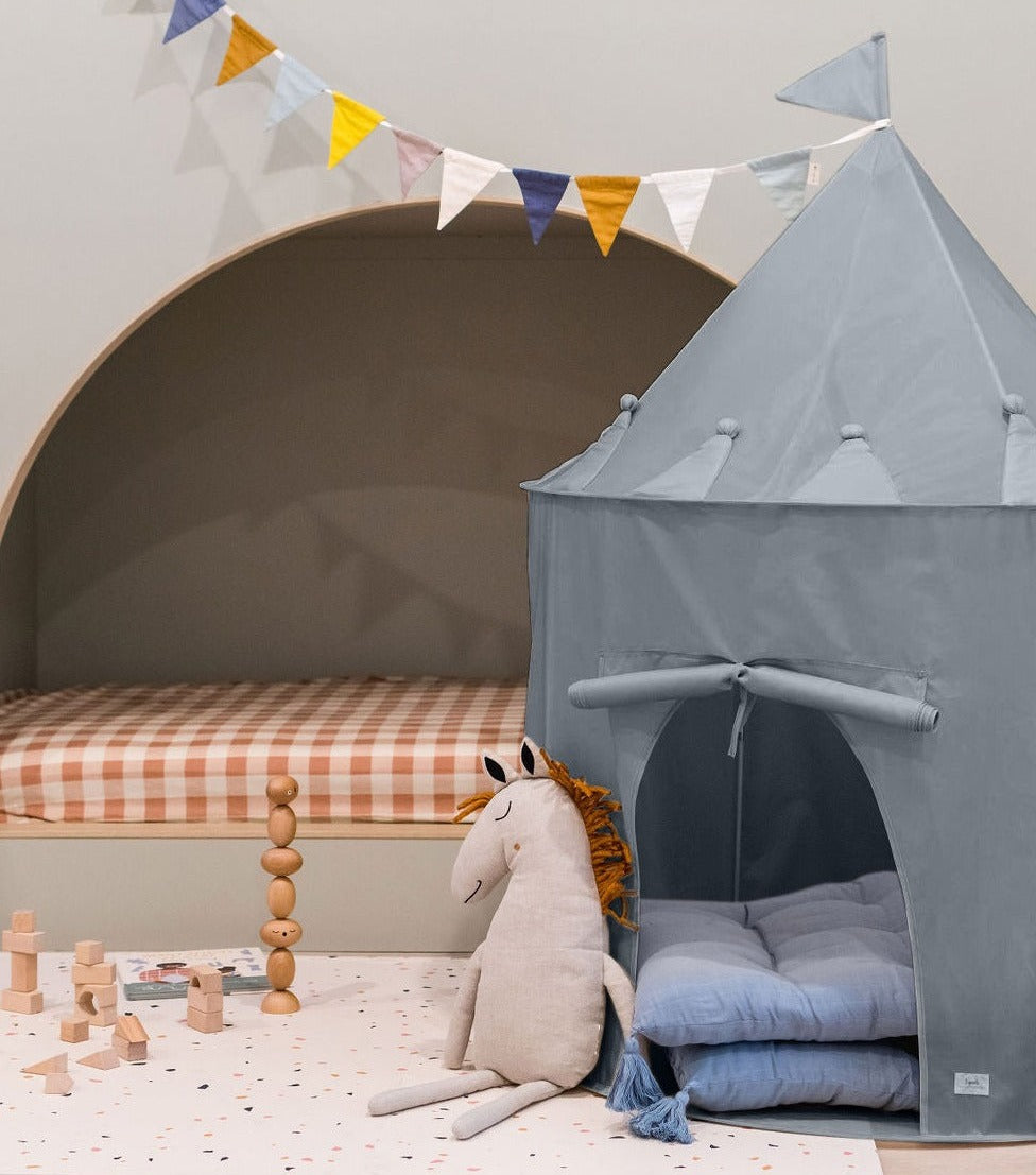 Blue recycled fabric play tent