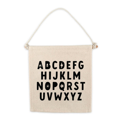 Alphabet (Black) Canvas Hang Sign - Kids Canvas Banner Decor