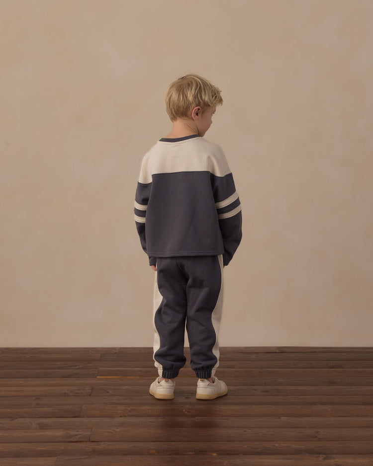 Hockey Sweatshirt + Paneled Sweatpants | Midnight