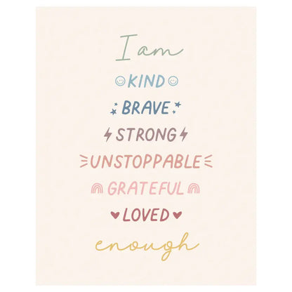 Affirmations Banner (Muted Rainbow) - Kids Wall Hanging