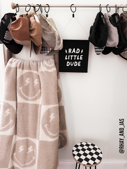 Rad Little Dude (Black) Canvas Hang Sign - Boys Canvas Banne