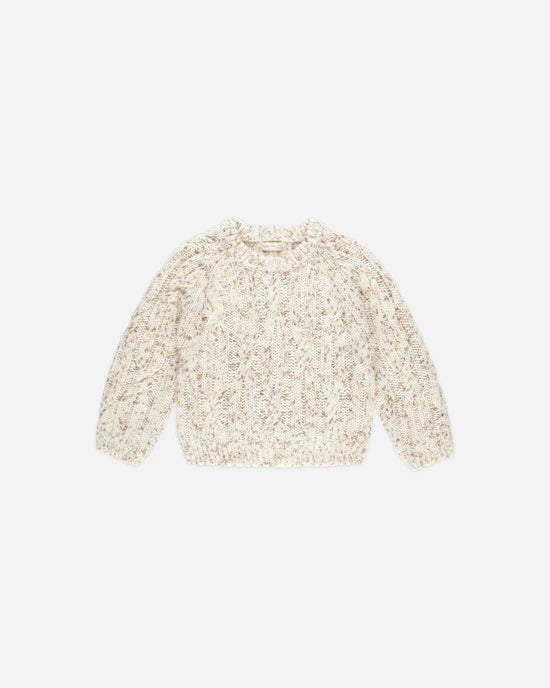 Cable-Knit Sweater || Natural Speckle