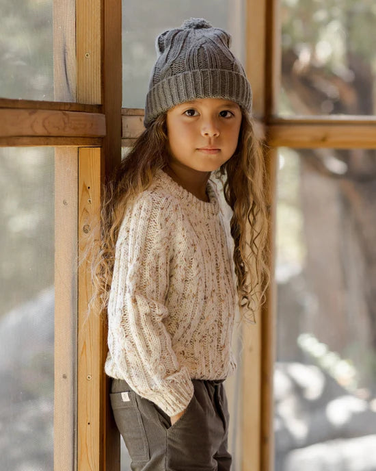 Cable-Knit Sweater || Natural Speckle