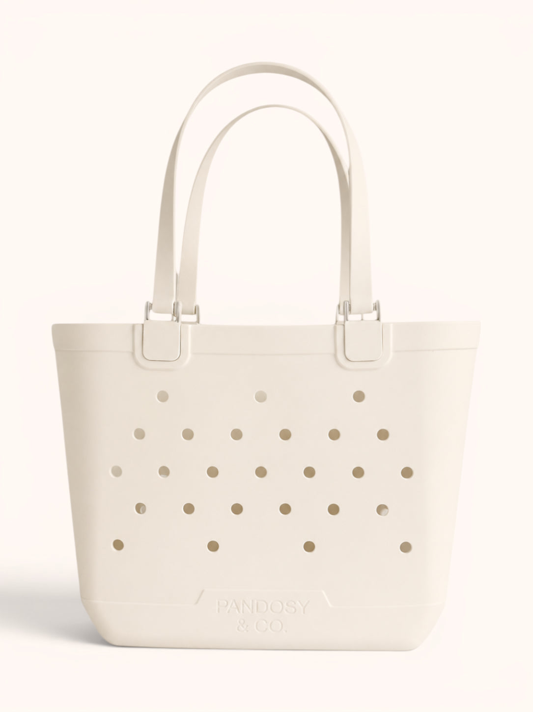 Haul-All Large Tote in Cream, front view