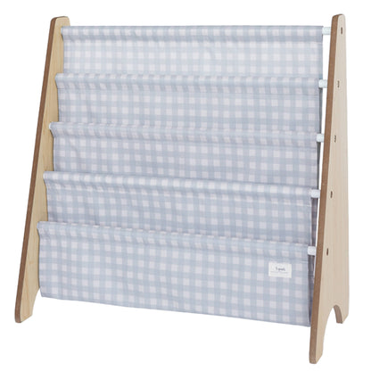 Beige Recycled Fabric Kids Book Rack - Gingham Colours