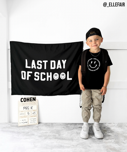 First / Last Day of School (Black) Reversible Banner Kids