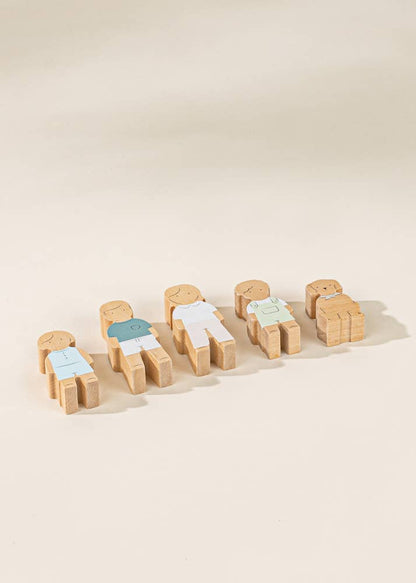 Set of 5 Family Wooden Dollhouse Characters