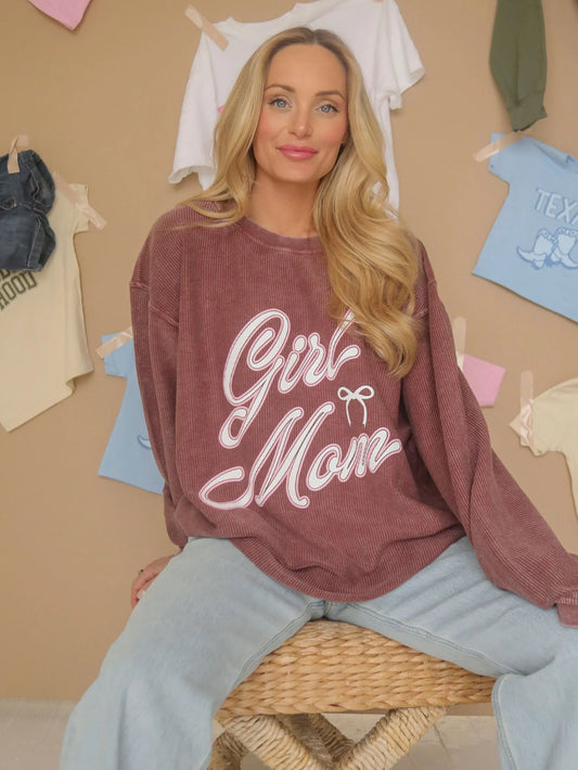 Girl Mom Corded Sweatshirt