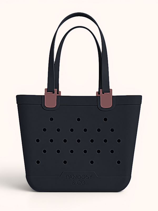 Haul-All Large Tote in Black, front view