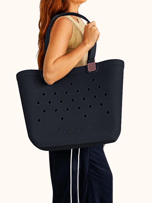 Haul-All Large Tote in Black, carried
