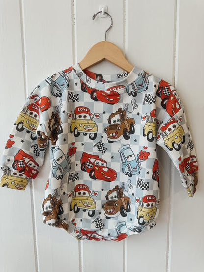 LOVE CARS BUBBLE ROMPER