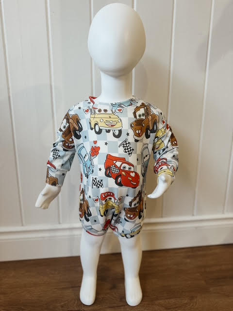 LOVE CARS BUBBLE ROMPER